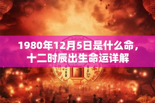 1980年12月5日是什么命，十二时辰出生命运详解