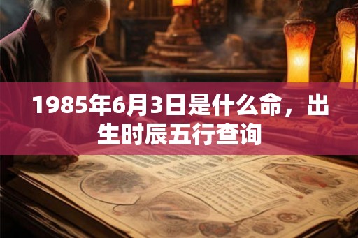 1985年6月3日是什么命，出生时辰五行查询