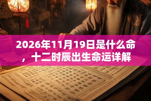 2026年11月19日是什么命，十二时辰出生命运详解