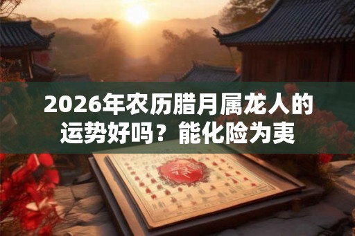 2026年农历腊月属龙人的运势好吗？能化险为夷
