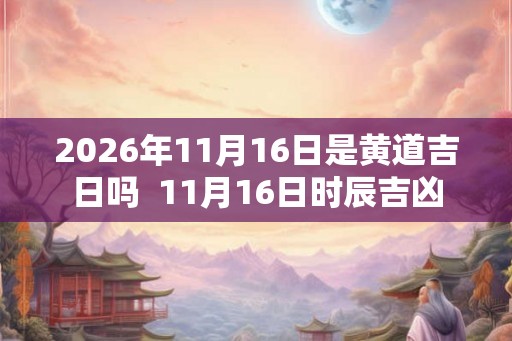 2026年11月16日是黄道吉日吗  11月16日时辰吉凶