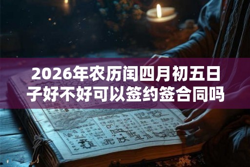2026年农历闰四月初五日子好不好可以签约签合同吗？