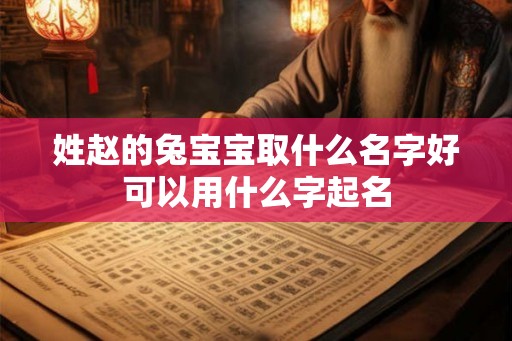 姓赵的兔宝宝取什么名字好可以用什么字起名