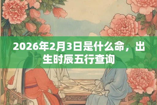 2026年2月3日是什么命，出生时辰五行查询
