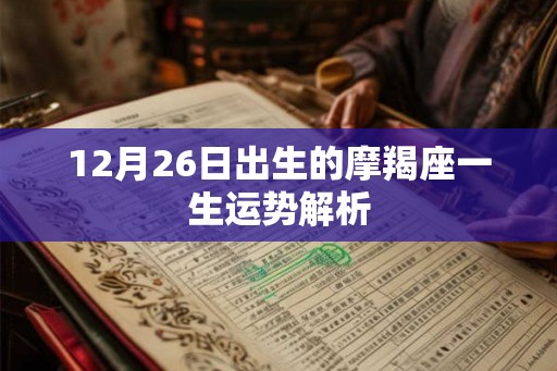 12月26日出生的摩羯座一生运势解析
