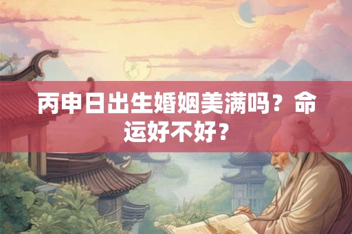 丙申日出生婚姻美满吗？命运好不好？