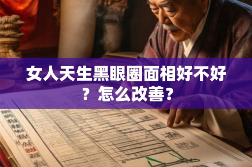 女人天生黑眼圈面相好不好？怎么改善？