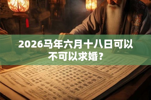 2026马年六月十八日可以不可以求婚? 2026马年六月十八日可以不可以求婚?