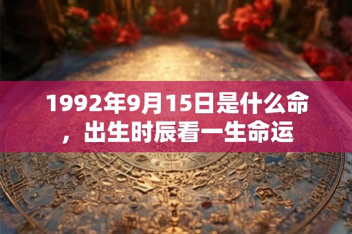 1992年9月15日是什么命，出生时辰看一生命运