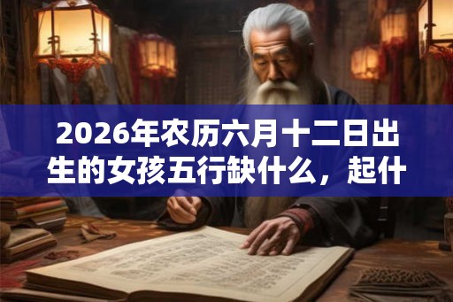 2026年农历六月十二日出生的女孩五行缺什么，起什么名字好？