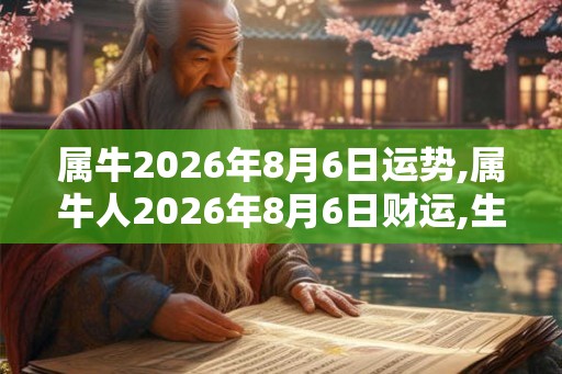 属牛2026年8月6日运势,属牛人2026年8月6日财运,生肖牛2026年8月6日运势