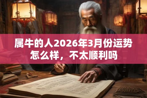属牛的人2026年3月份运势怎么样，不太顺利吗