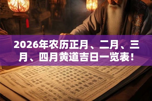 2026年农历正月、二月、三月、四月黄道吉日一览表！