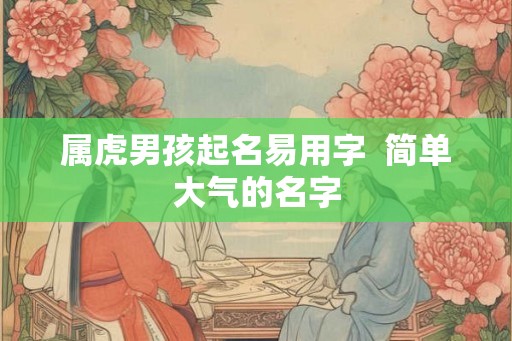 属虎男孩起名易用字  简单大气的名字