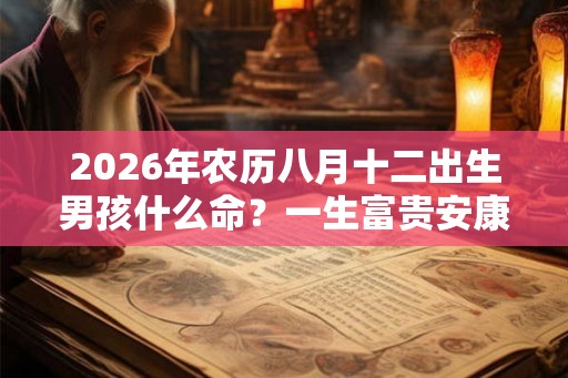2026年农历八月十二出生男孩什么命？一生富贵安康吗？