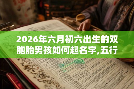 2026年六月初六出生的双胞胎男孩如何起名字,五行属什么？