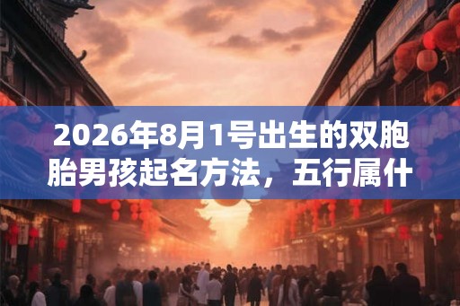 2026年8月1号出生的双胞胎男孩起名方法，五行属什么