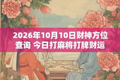 2026年10月10日财神方位查询 今日打麻将打牌财运方位 2026年10月10日财神方位查询 今日打麻将打牌财运方位