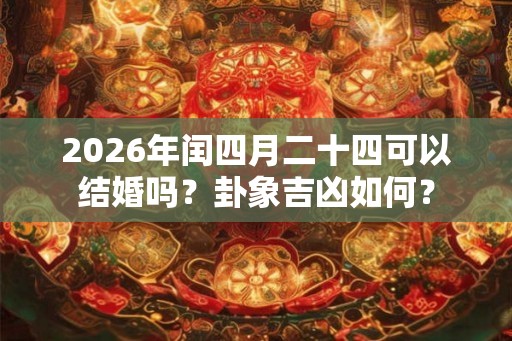 2026年闰四月二十四可以结婚吗?卦象吉凶如何? 2026年闰四月二十四可以结婚吗?卦象吉凶如何?