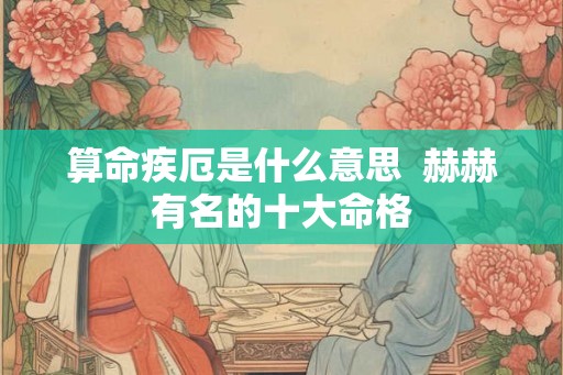 算命疾厄是什么意思  赫赫有名的十大命格