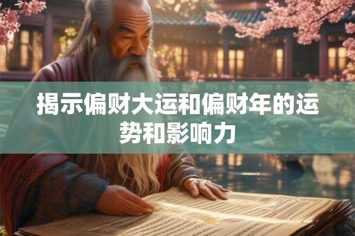 揭示偏财大运和偏财年的运势和影响力 揭示偏财大运和偏财年的运势和影响力