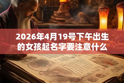 2026年4月19号下午出生的女孩起名字要注意什么