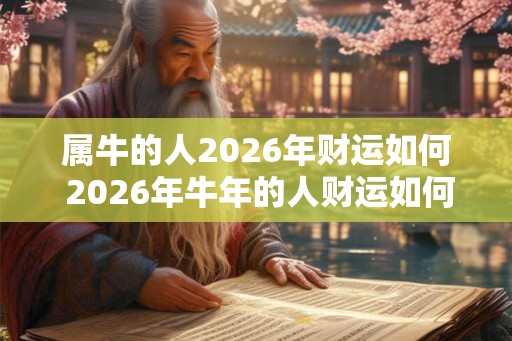 属牛的人2026年财运如何 2026年牛年的人财运如何 属牛的人2026年财运如何 2026年牛年的人财运如何