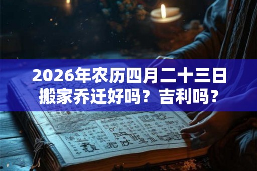 2026年农历四月二十三日搬家乔迁好吗？吉利吗？