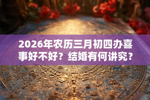 2026年农历三月初四办喜事好不好？结婚有何讲究？