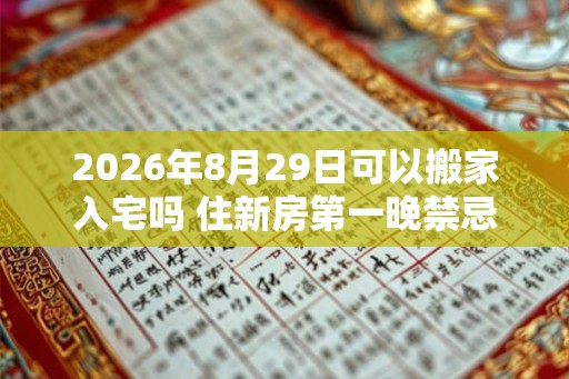 2026年8月29日可以搬家入宅吗 住新房第一晚禁忌