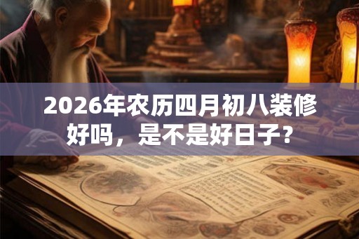 2026年农历四月初八装修好吗，是不是好日子？