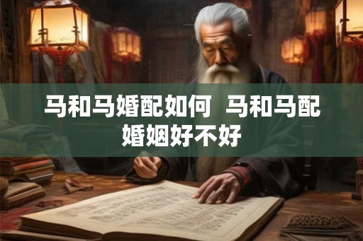 马和马婚配如何  马和马配婚姻好不好