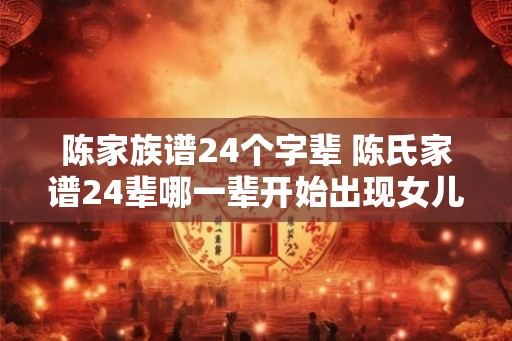 陈家族谱24个字辈 陈氏家谱24辈哪一辈开始出现女儿受继