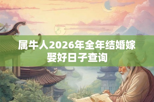 属牛人2026年全年结婚嫁娶好日子查询