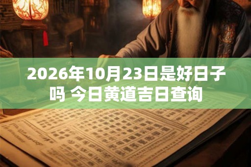 2026年10月23日是好日子吗 今日黄道吉日查询