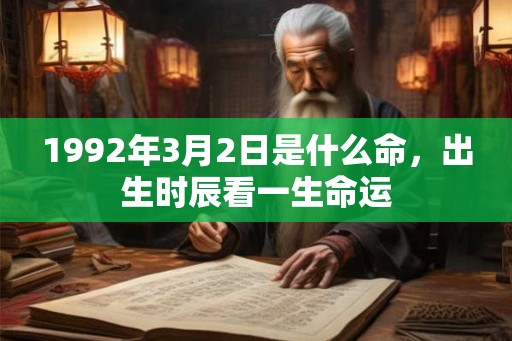 1992年3月2日是什么命，出生时辰看一生命运