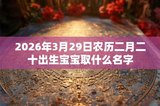 2026年3月29日农历二月二十出生宝宝取什么名字