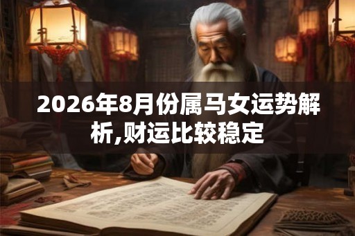 2026年8月份属马女运势解析,财运比较稳定