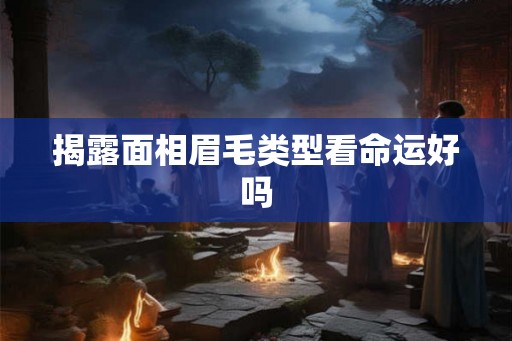 揭露面相眉毛类型看命运好吗