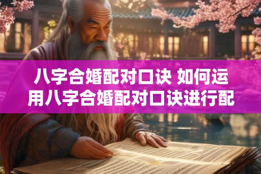 八字合婚配对口诀 如何运用八字合婚配对口诀进行配对 八字合婚配对口诀 如何运用八字合婚配对口诀进行配对