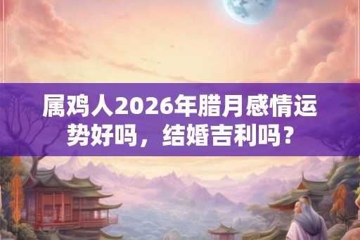 属鸡人2026年腊月感情运势好吗，结婚吉利吗？