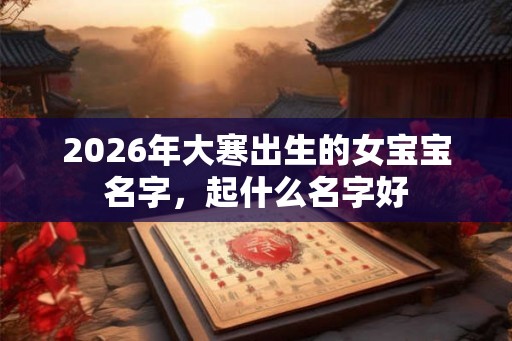 2026年大寒出生的女宝宝名字，起什么名字好