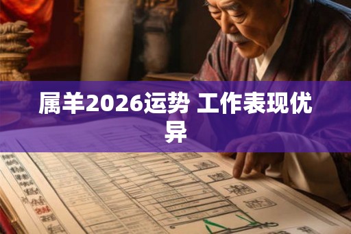 属羊2026运势 工作表现优异