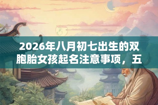 2026年八月初七出生的双胞胎女孩起名注意事项,五行属什么 2026年八月初七出生的双胞胎女孩起名注意事项,五行属什么