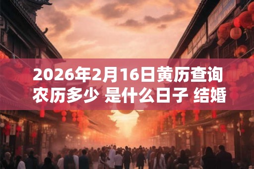 2026年2月16日黄历查询 农历多少 是什么日子 结婚吉时
