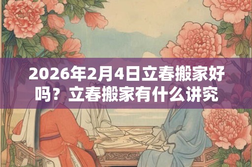 2026年2月4日立春搬家好吗？立春搬家有什么讲究