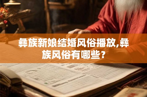 彝族新娘结婚风俗播放,彝族风俗有哪些？
