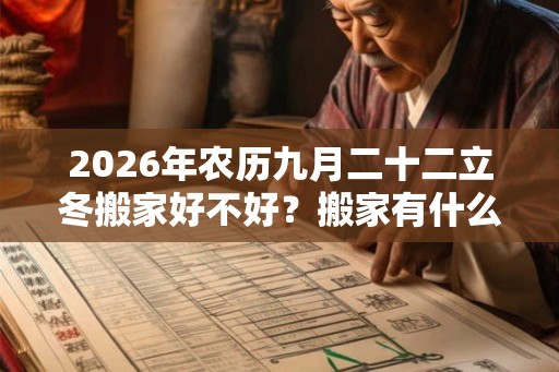 2026年农历九月二十二立冬搬家好不好？搬家有什么禁忌？