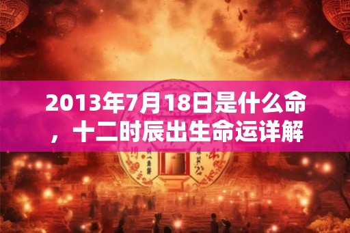 2013年7月18日是什么命,十二时辰出生命运详解 2013年7月18日是什么命,十二时辰出生命运详解