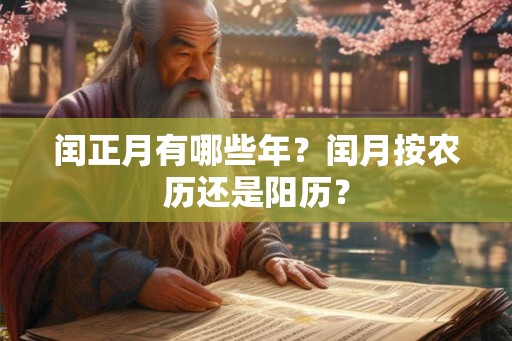 闰正月有哪些年？闰月按农历还是阳历？